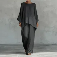 Womens Casual Batwing Sleeve Loose Fit Jumpsuit in Solid Colors for Spring Wholesale factory direct