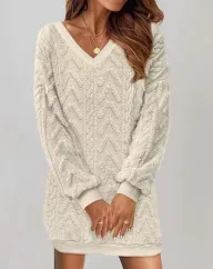 Womens Casual Solid Color V Neck Long Sleeve Top Autumn Winter Collection Versatile Everyday Wear Wholesale Available