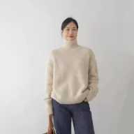 Chunky Turtleneck Sweater Thick Knit Loose Fit Solid Color Autumn Winter Casual Wear Wholesale Available