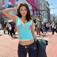 Summer Womens Street Style Two Piece Set American Trendy Print Casual Tank Top Versatile Design Wholesale Availa