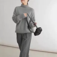 Chunky Turtleneck Sweater Thick Knit Loose Fit Solid Color Autumn Winter Casual Wear Wholesale Available
