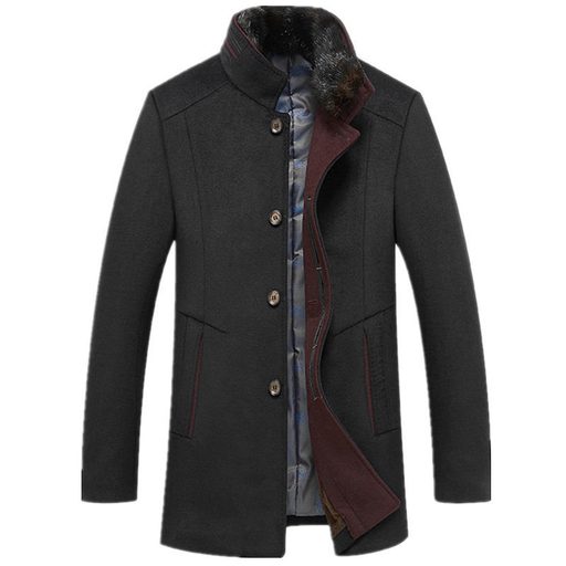 Mens Wool Blend Overcoat Thickened Warm Jacket Casual Winter Outerwear custom packaging