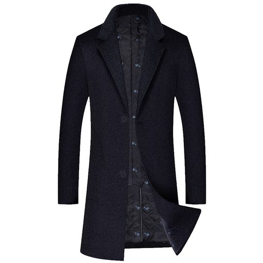 Mens Overcoat Mid Length Wool Blend Trench Coat Business Casual Style Available in Multiple Sizes Wholesale