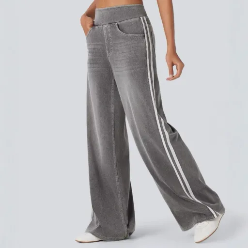 Womens High Waisted Loose Fit Straight Leg Jeans Fashionable Flattering Comfortable Autumn Winter Collection