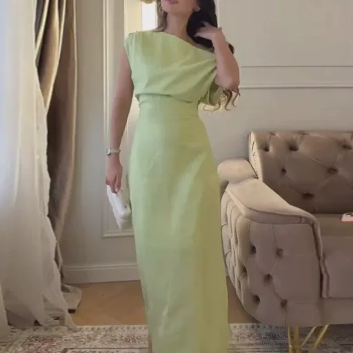 Off Shoulder Bodycon Dress For Women Elegant Solid Color Summer Fashion Available In Multiple Sizes And Colors