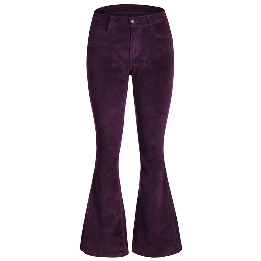 Womens High Waist Velvet Wide Leg Pants Spring Casual Fit Flare Trousers bulk order